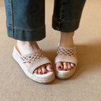 Autumn women's straw soft-soled retro style casual shoes