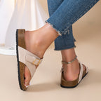 Summer new style women's belt buckle thick sole sandals